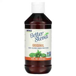 NOW Foods, Better Stevia, жидкий бескалорийный подсластитель, оригинальный, 8 жидких унций (237 мл)