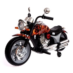 Электромотоцикл «Чоппер», 2 мотора, цвет пламя, глянец, уценка (нет опорной спинки, фальшивые амортизаторы)