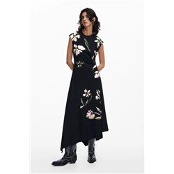 Asymmetric floral dress