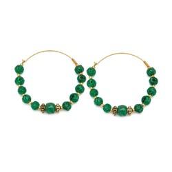 LARGE GREEN HOOP EARRINGS