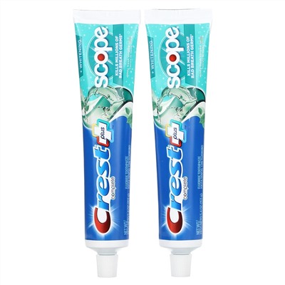 Crest, Complete Plus Scope, Whitening Toothpaste, Minty Fresh Striped, 2 Pack, 5.4 oz (153 g)  Each