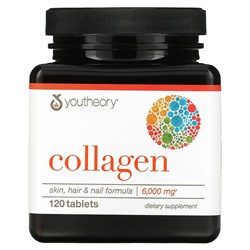 Youtheory, Коллаген, 1000 мг, 120 таблеток