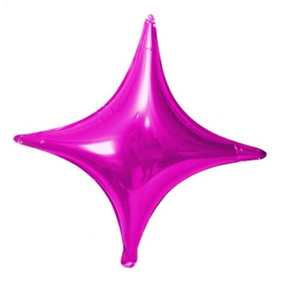 Шар фольгированный 10 дюймов "Четырехконечная звезда" / Розовый