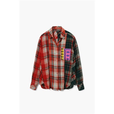 Patchwork checkered shirt