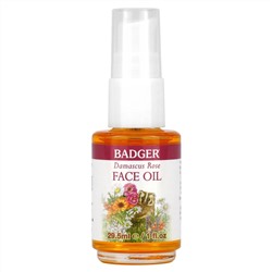 Badger Company, Face Care, масло для лица дамасской розы, 29,5 мл (1 жидк. Унция)