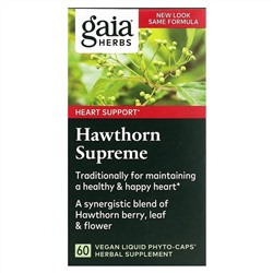 Gaia Herbs, Hawthorn Supreme, 60 растительных капсул с жидкостью