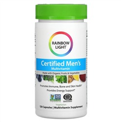 Rainbow Light, Сертифицированные Men's Multivitamin, 120 вегетарианских капсул