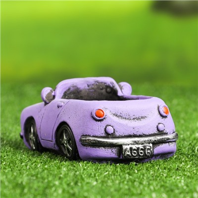 Горшок "Машинка" фиолетовый, 13,5х8х7см