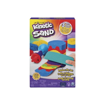 Набор Spinmaster Kinetic Sand Rainbow Mix с режущим инструментом