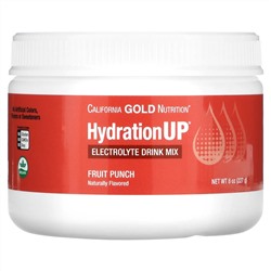 California Gold Nutrition, BEVERAGES, HydrationUp, напиток с электролитами, фруктовый пунш, 227 г (8 унций)