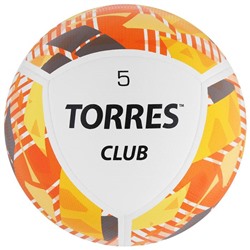 Мяч футбольный TORRES Club, PU, гибридная сшивка, 10 панелей, р. 5