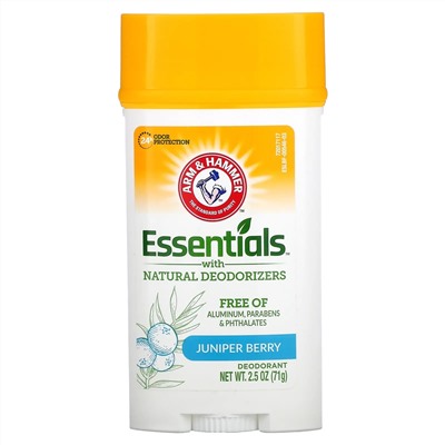 Arm & Hammer, Essentials, дезодорант с натуральными дезодорирующими компонентами, с ароматом можжевельника, 71 г (2,5 унции)