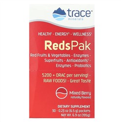 Trace Minerals ®, Reds Pak, ягодное ассорти, 30 пакетиков по 6,5 г (0,23 унции)