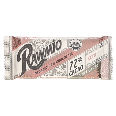 Rawmio, Essential Bar, органический необработанный шоколад, 72% какао, кето, 30 г (1,1 унции)