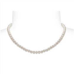 Collar - Oro - Perla de agua dulce - 5.5 mm - blanco - 750 (18 kt)