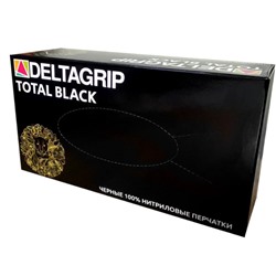 DELTAGRIP Slim SN Total Black, Чёрные нитриловые перчатки РАЗМЕР S