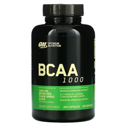 Optimum Nutrition, BCAA 1000, 1000 мг, 200 капсул (500 мг в 1 капсуле)