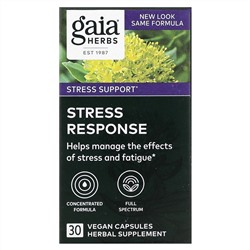 Gaia Herbs, Stress Response, 30 веганских капсул