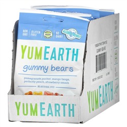 YumEarth, Жевательные мишки, разные вкусы, 12 упаковок, 71 г (2,5 унции) каждая