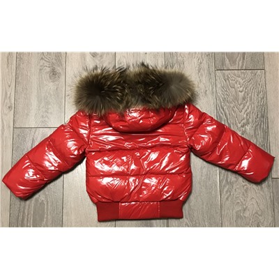 М.388 Куртка Moncler красная лак (122,128,134)