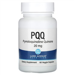 Lake Avenue Nutrition, пирролохинолинхинон, 20 мг, 60 растительных капсул