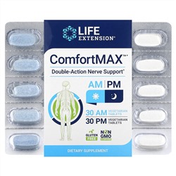 Life Extension, ComfortMAX, поддержка нервной системы двойного действия, для приема утром и вечером, 60 вегетарианских таблеток