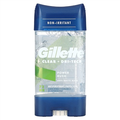 Gillette, Clear + Dri-Tech, Antiperspirant & Deodorant, Power Rush, 3.8 oz (107 g)