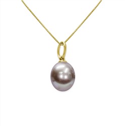Collar con colgante - plata 925 chapada en oro - perla de agua dulce - Ø de la perla: 7.5 - 8 mm