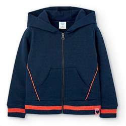 Sudadera con capucha - felpa - algodón - azul marino