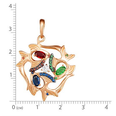 Позолоченная подвеска "Рыбки" - 909 - п