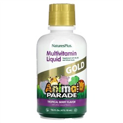 NaturesPlus, Children's Animal Parade Gold, жидкий мультивитаминный продукт, тропические ягоды, 473,18 мл (16 жидк. Унций)