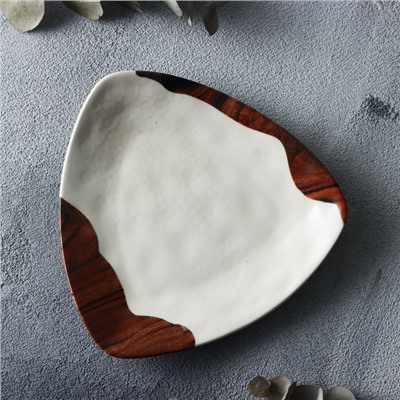 Тарелка керамическая «Фьюжен», 18 х 18 см, цвет белый