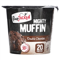 FlapJacked, Mighty Muffin с пробиотиками, двойная порция шоколада, 1,94 унции (55 г)