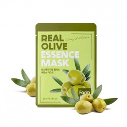 (Китай) Тканевая маска для лица FarmStay, с экстрактом оливы Real Olive Essence Mask