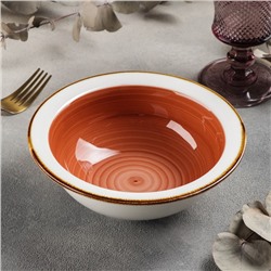 Салатник керамический «Крафт», 600 мл, 18×6 см, цвет оранжевый