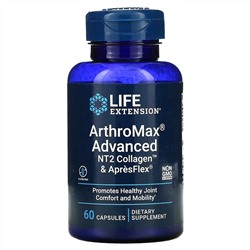 Life Extension, ArthroMax Advanced, усовершенствованный состав, NT2 Collagen и ApresFlex, 60 капсул