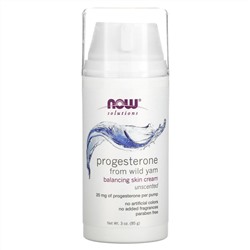 NOW Foods, Solutions, крем для восстановления баланса кожи с прогестероном из дикого ямса, без аромата, 20 мг, 85 г (3 унции)