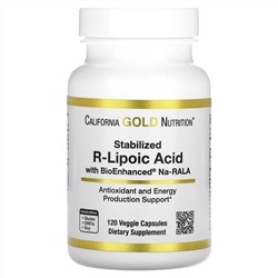 California Gold Nutrition, Stabilized R-Lipoic Acid, 120 Veggie Capsules