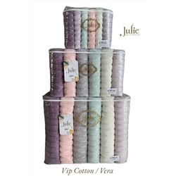 Комплект полотенец Julie    3шт  70*140, 50*90 ,30*50  один цвет  сбор упаковки 6 комплектов  разного цвета