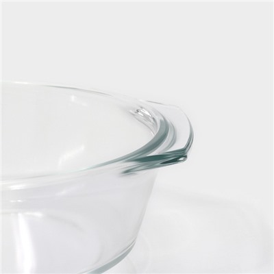 Набор кастрюль из жаропрочного стекла для запекания Доляна «Гратен», 2 предмета: 700/1500 мл, d=14,5/11 см, с крышками, толщина 4 мм