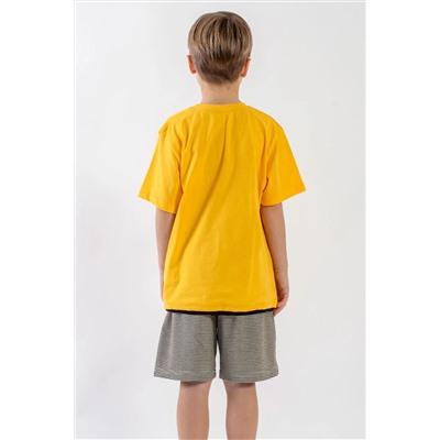 Комплект шорт для мальчика Zepkids с круглым вырезом и короткими рукавами
