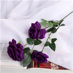 Цветы искусственные "Роза тройная" 6х61 см, фиолетовый