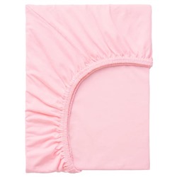 LEN ЛЕН Простыня натяжная, розовый, 80x165 см