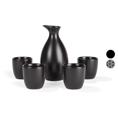 ERNESTO Sake-Set, 5-teilig, Steingut