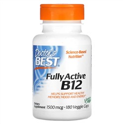 Doctor's Best, Fully Active B12, 1,500 mcg, 180 Veggie Caps