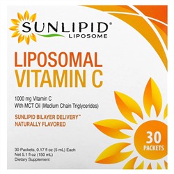 Sunlipid, липосомальный витамин C, с натуральными ароматизаторами, 30 пакетиков по 5,0 мл (0,17 унции)