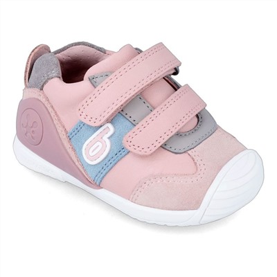 Biomecanics - sneakers - cuero - rosa y azul claro