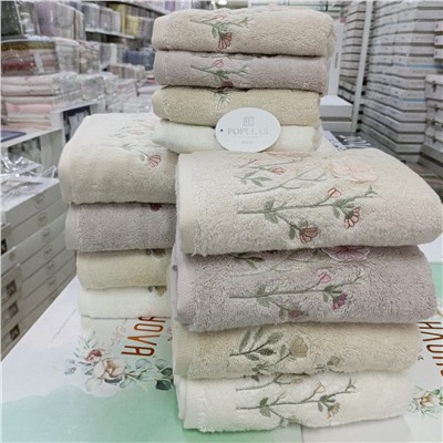 Popular Комплект полотенец упаковка 4 комплекта  Собираем Ряд Вместе