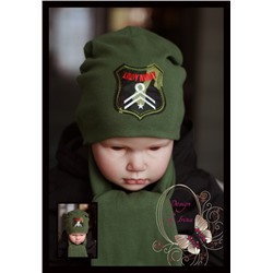 Удл.хлопковая шапка цвета хакки  д/м Lady Army