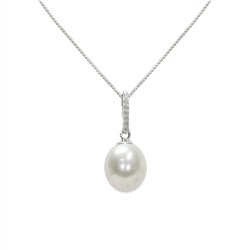 Collar con colgante - plata 925 - perla de agua dulce - Ø de la perla: 8.5 - 9 mm
